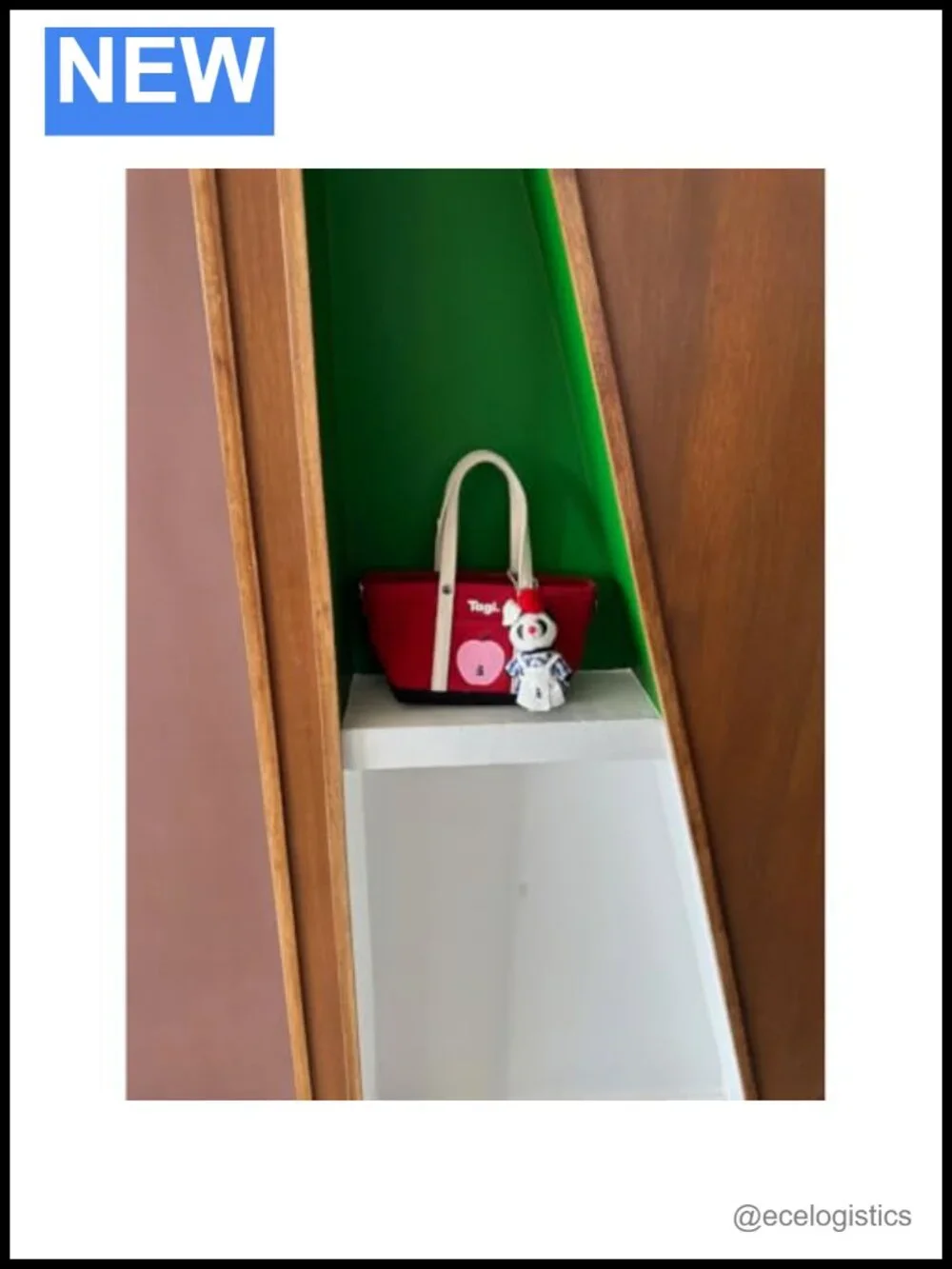 Large Canvas Shoulder Bag with Embroidered Apple Design, Adjustable Strap,